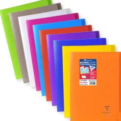 Clairefontaine Koverbook - Cahier polypro A4 (21x29,7 cm) - 96 pages - grands carreaux (Seyes) - disponible dans différentes couleurs