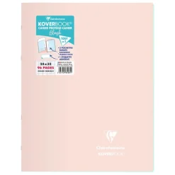 Clairefontaine Koverbook Blush - Cahier polypro 24 x 32 cm - 96 pages - grands carreaux (Seyes) - disponible dans différentes couleurs pastels