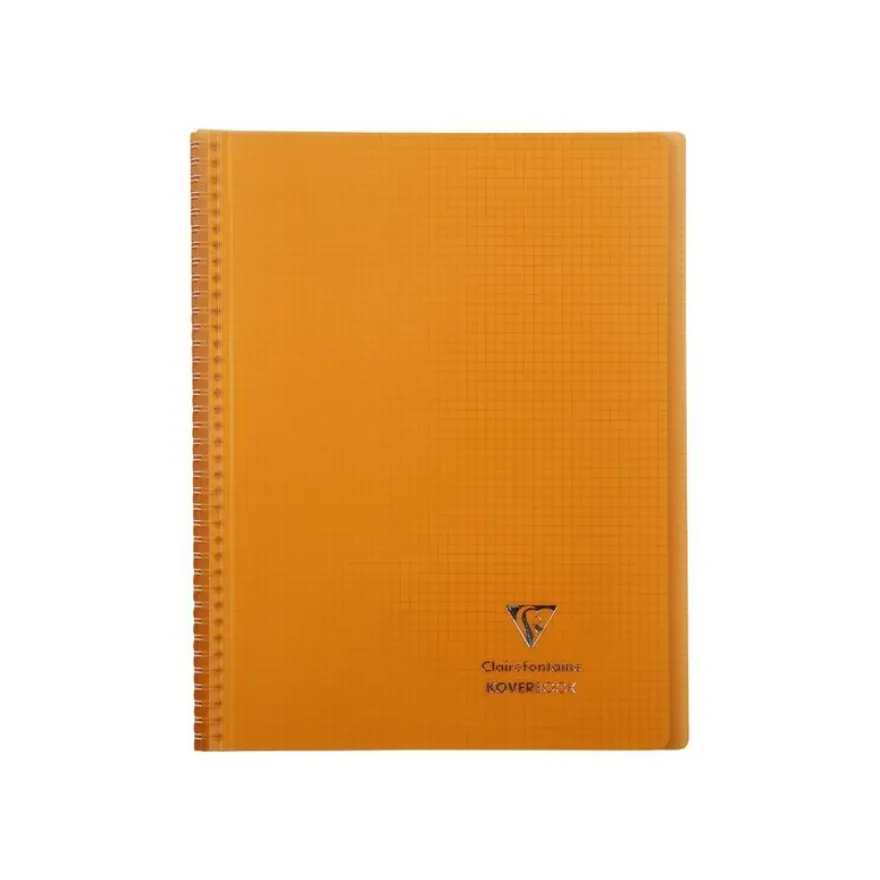 Clairefontaine Koverbook - Cahier à spirale polypro 24 x 32 cm - 160 pages - petits carreaux (5x5 mm) - disponible dans différentes couleurs
