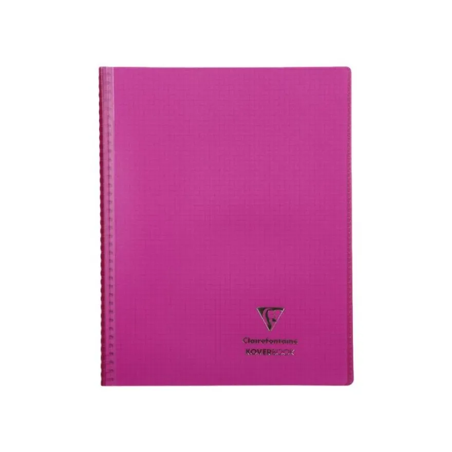 Clairefontaine Koverbook - Cahier à spirale polypro 24 x 32 cm - 160 pages - petits carreaux (5x5 mm) - disponible dans différentes couleurs