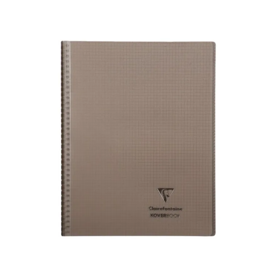 Clairefontaine Koverbook - Cahier à spirale polypro 24 x 32 cm - 160 pages - petits carreaux (5x5 mm) - disponible dans différentes couleurs