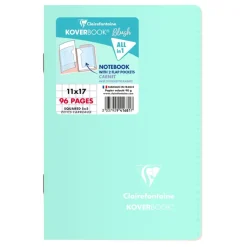 Clairefontaine Koverbook - Carnet polypro 11 x 17 cm - 96 pages - petits carreaux (5x5 mm) - disponible dans différentes couleurs pastels