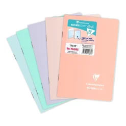 Clairefontaine Koverbook - Carnet polypro 11 x 17 cm - 96 pages - petits carreaux (5x5 mm) - disponible dans différentes couleurs pastels