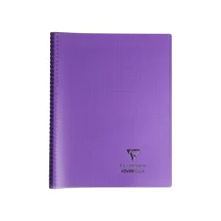 Clairefontaine Koverbook - Cahier polypro spiralé 24 x 32 cm - 160 pages - grands carreaux (Seyes) - disponible dans différentes couleurs