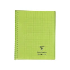 Clairefontaine Koverbook - Cahier polypro spiralé - 17 x 22 cm - 160 pages - grands carreaux (Seyes) - disponible dans différentes couleurs