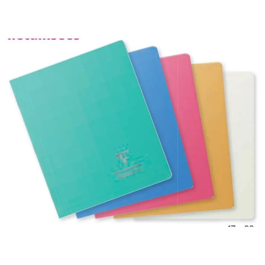 Clairefontaine Koverbook Silver - Carnet polypro 17 x 22 cm - 96 pages - grands carreaux (Seyes) - disponible dans différentes couleurs