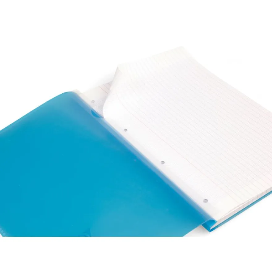 Clairefontaine Koverbook - Bloc de cours agrafé A4+ - 160 pages détachables perforées - grands carreaux (Seyes) - disponible dans différentes couleurs