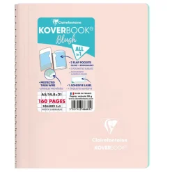 Clairefontaine Koverbook - Cahier polypro A5 - 160 pages - petits carreaux (5x5 mm) - disponible dans différentes couleurs pastels