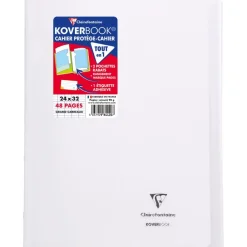 Clairefontaine Koverbook - Cahier polypro 24 x 32 cm - 48 pages - grands carreaux (Seyes) - disponible dans différentes couleurs