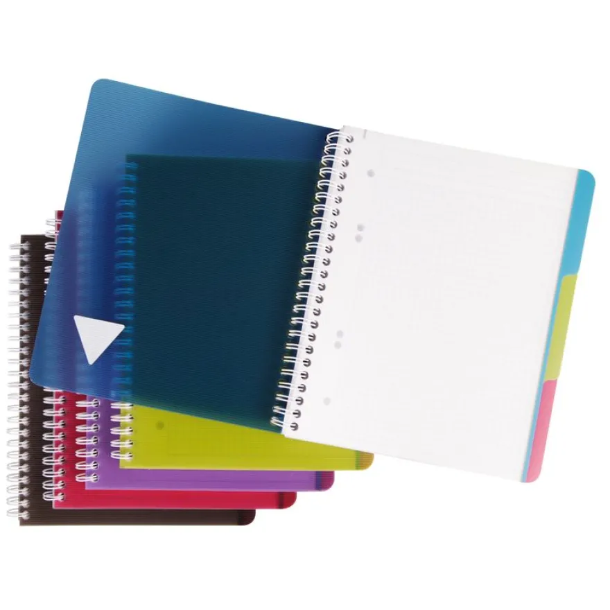 Clairefontaine Linicolor Evolutiv'Book - Cahier à spirale - A5 (16x21 cm) - 180 pages - petits carreaux (5x5 mm) avec marge