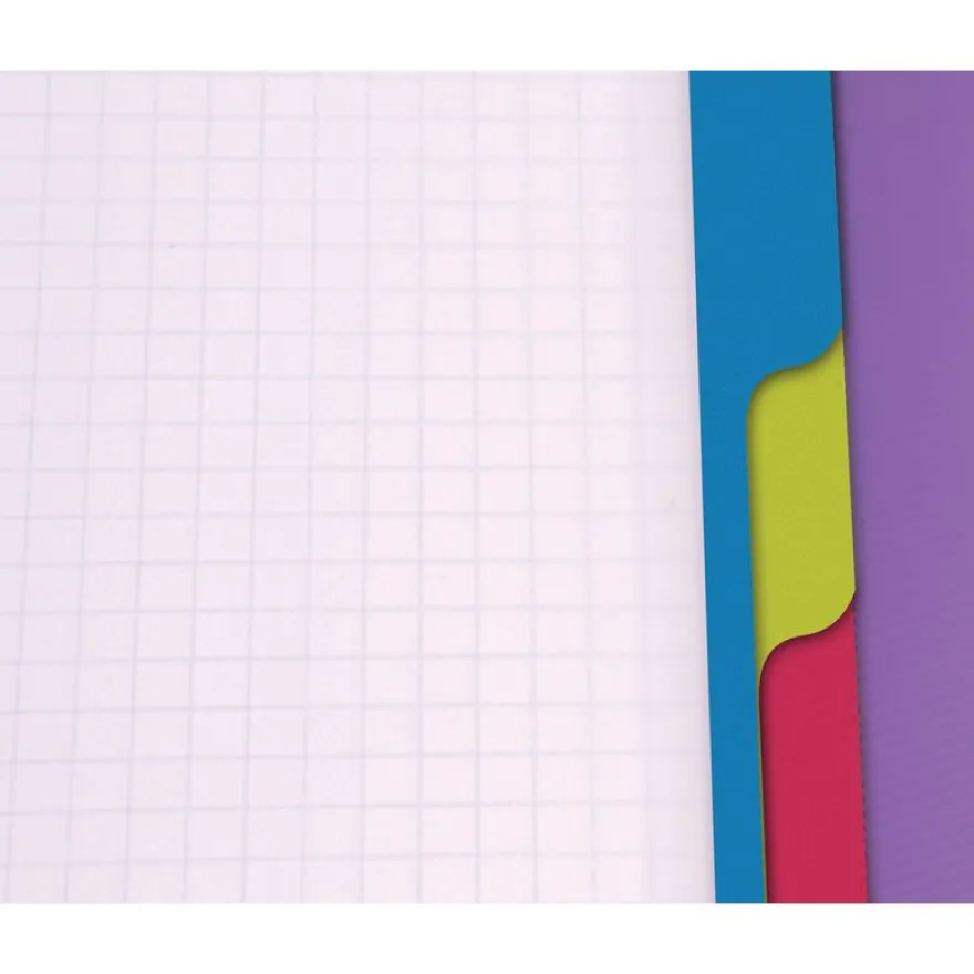 Clairefontaine Linicolor Evolutiv'Book - Cahier à spirale - A5 (16x21 cm) - 180 pages - petits carreaux (5x5 mm) avec marge
