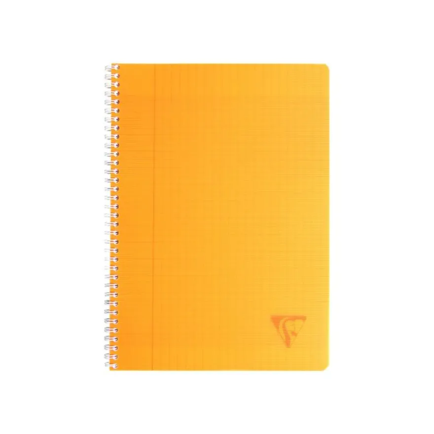 Clairefontaine Linicolor - Cahier polypro à spirale 17 x 22 cm - 100 pages - grands carreaux (Seyes) - disponible dans différentes couleurs
