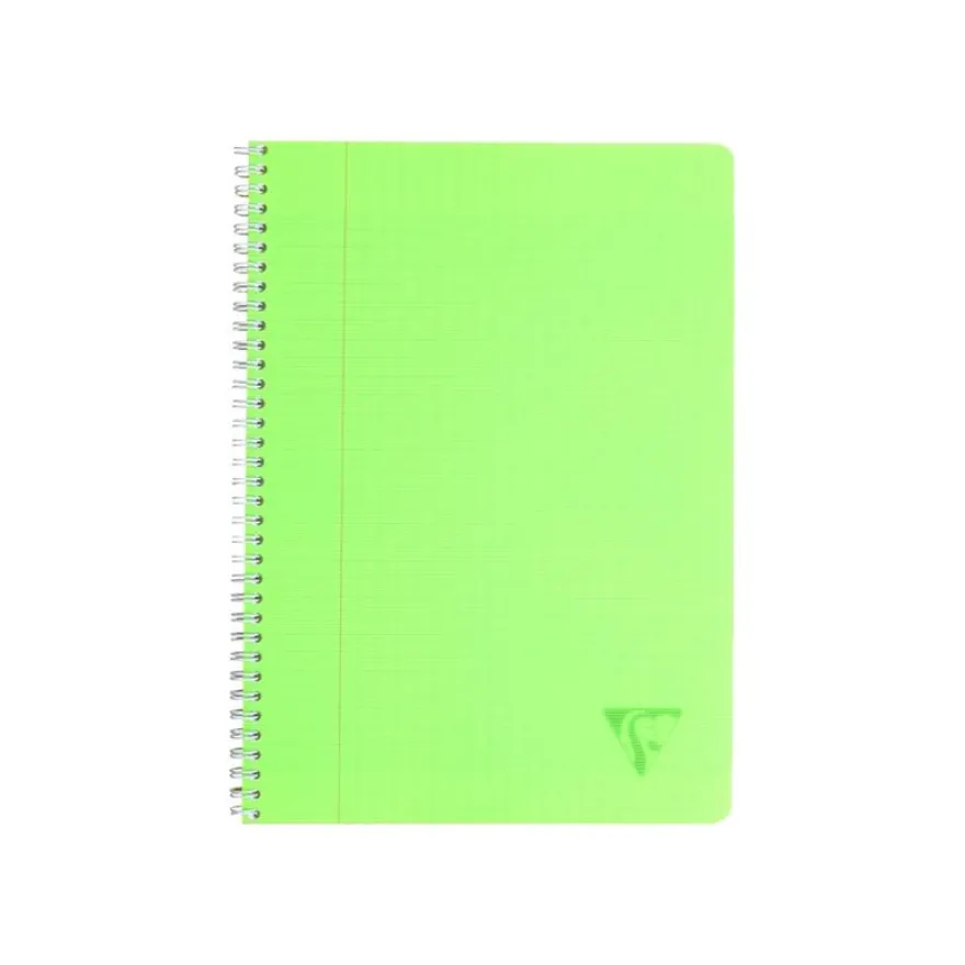 Clairefontaine Linicolor - Cahier polypro à spirale 17 x 22 cm - 100 pages - grands carreaux (Seyes) - disponible dans différentes couleurs