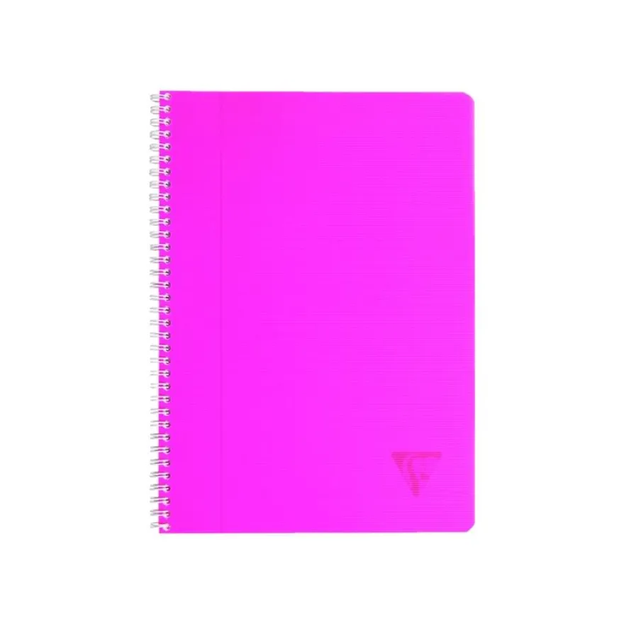 Clairefontaine Linicolor - Cahier polypro à spirale 17 x 22 cm - 100 pages - grands carreaux (Seyes) - disponible dans différentes couleurs