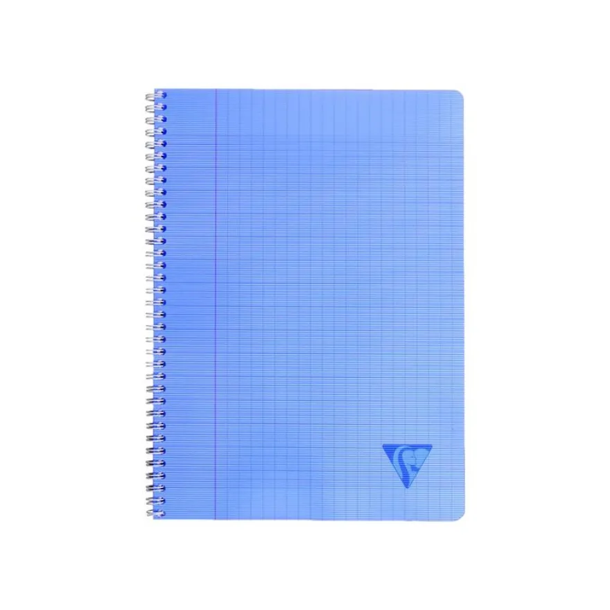Clairefontaine Linicolor - Cahier polypro à spirale 17 x 22 cm - 100 pages - grands carreaux (Seyes) - disponible dans différentes couleurs