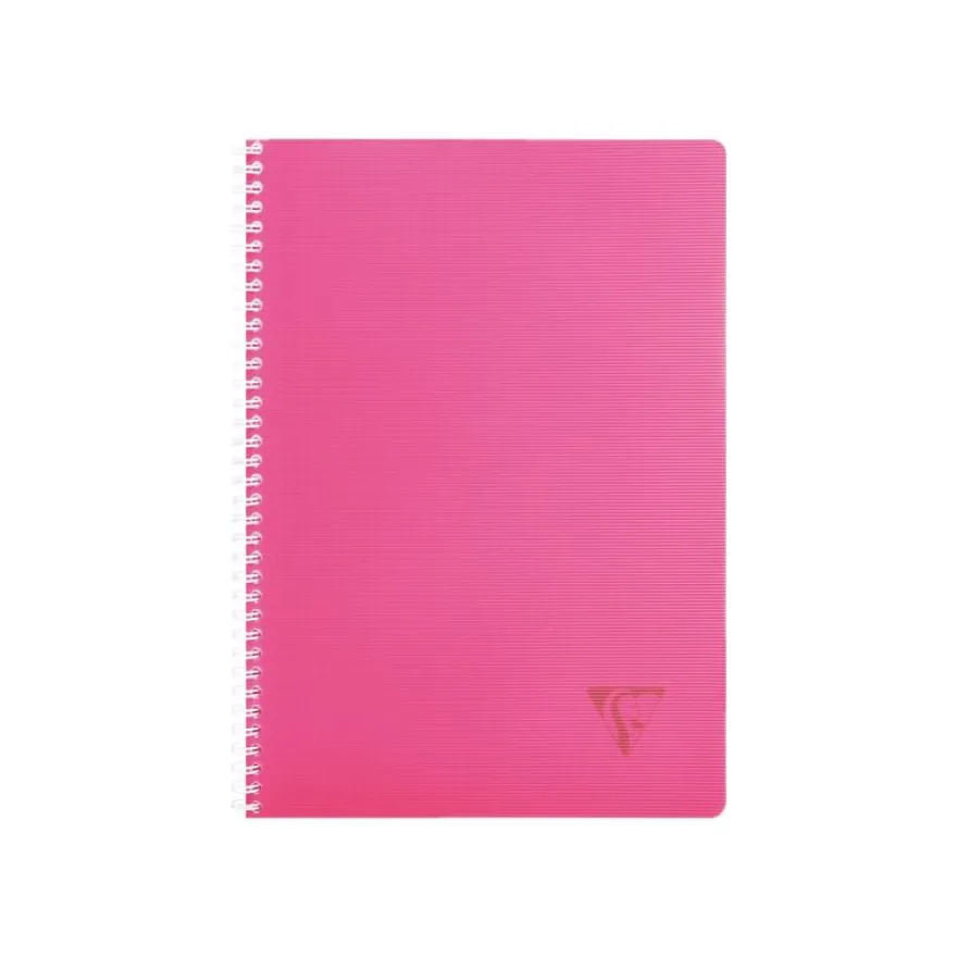Clairefontaine Linicolor - Cahier polypro à spirale A4 (21x29,7cm) - 100 pages - petits carreaux (5x5mm) - disponible dans différentes couleurs