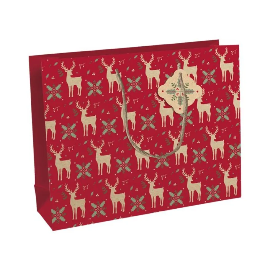 Clairefontaine Lovely Home - Sac cadeau rouge - 37,3 cm x 11,8 cm x 27,5 cm