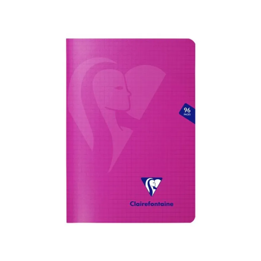 Clairefontaine Mimesys - Carnet polypro 15 x 21 cm - 96 pages - petits carreaux (5x5 mm) - disponible dans différentes couleurs