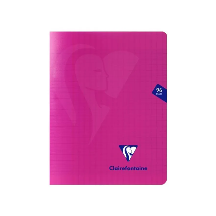 Clairefontaine Mimesys - Cahier polypro 17 x 22 cm - 96 pages - grands carreaux (Seyes) - disponible dans différentes couleurs