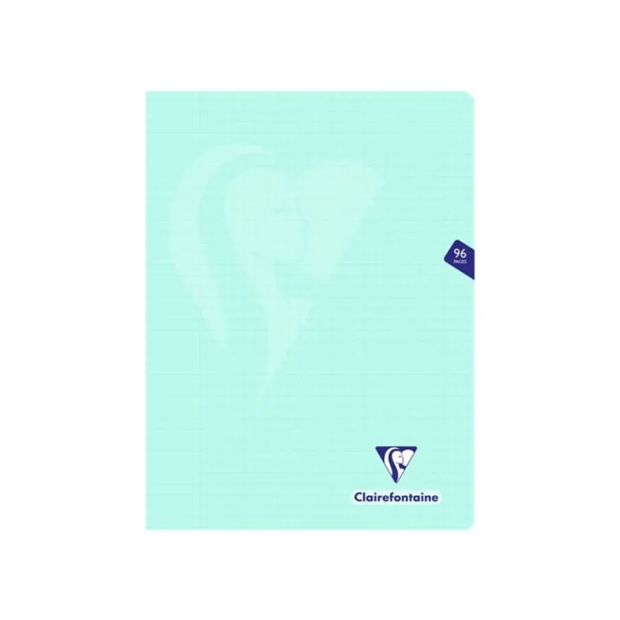 Clairefontaine Mimesys Pastel - Cahier polypro 24 x 32 cm - 96 pages - grands carreaux (Seyes) - disponible dans différentes couleurs