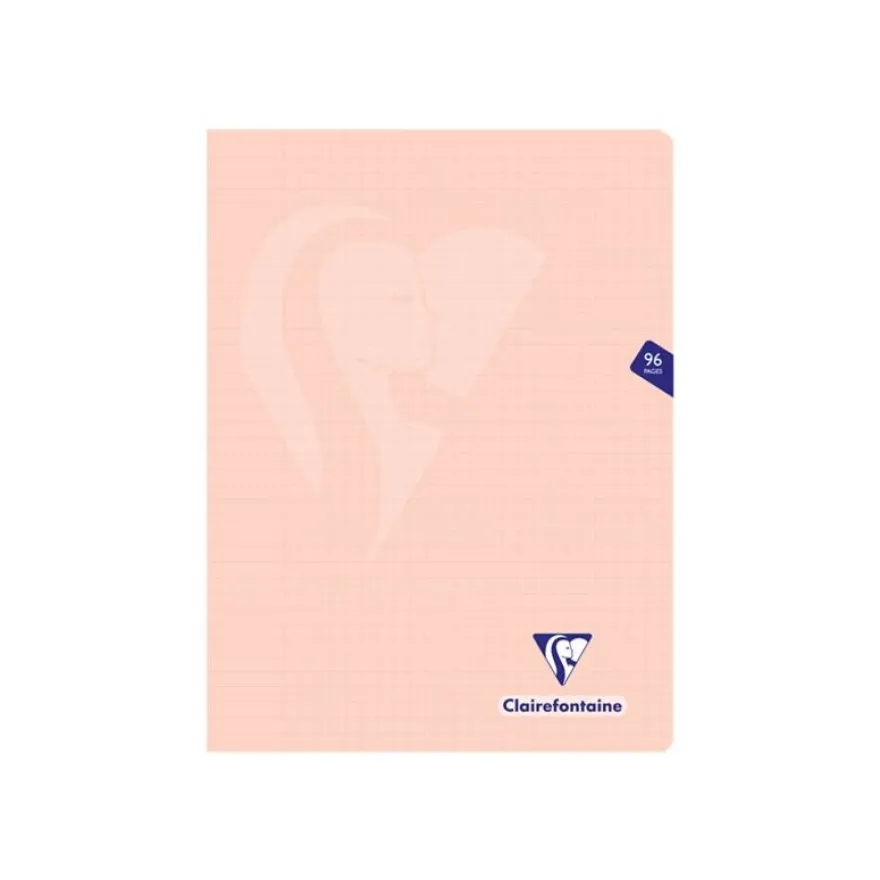 Clairefontaine Mimesys Pastel - Cahier polypro 24 x 32 cm - 96 pages - grands carreaux (Seyes) - disponible dans différentes couleurs