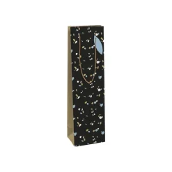 Clairefontaine Minimalist - Sac cadeau pour bouteille kraft noir - 12,7 cm x 9 cm x 35,5 cm