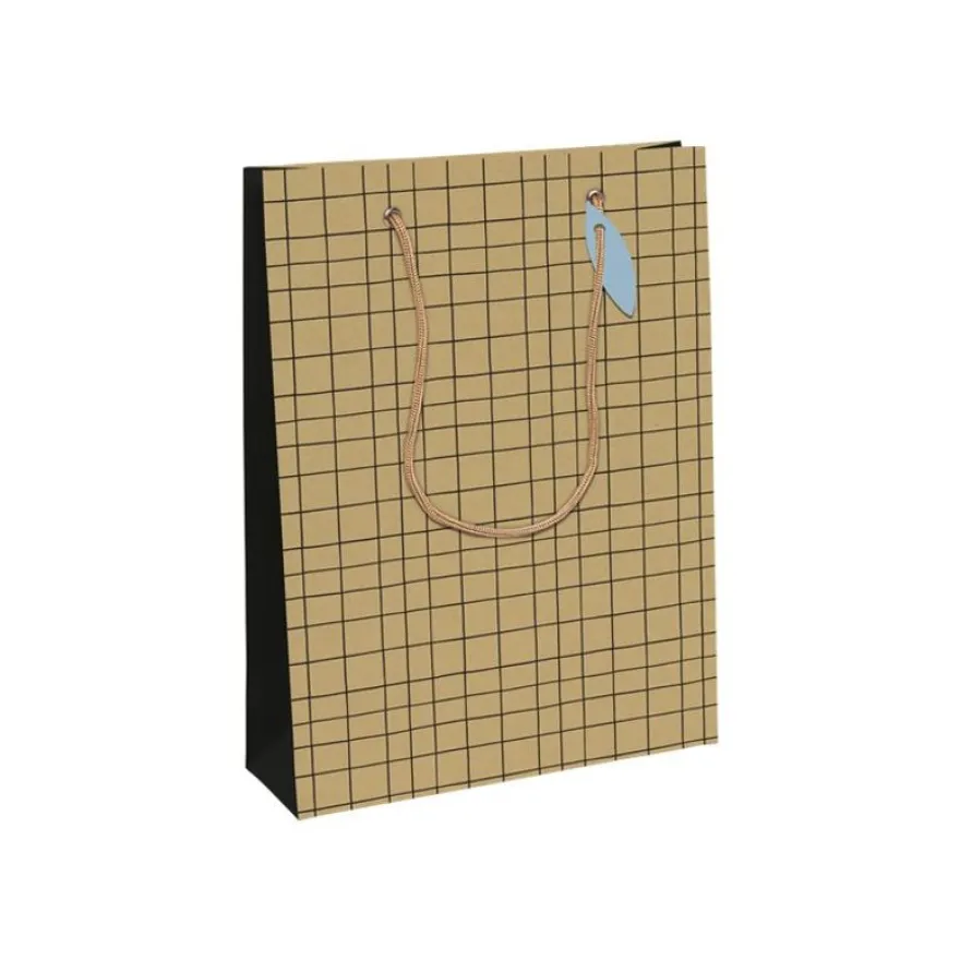Clairefontaine Minimalist Large - Sac cadeau kraft noir - 26,5 cm x 14 cm x 33 cm