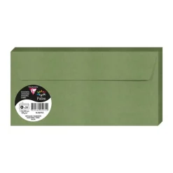 Clairefontaine Pollen - Enveloppe - DL (110 x 220 mm) - portefeuille - côté ouvert - auto-adhésif (peler et sceller) - imprimable - vert sauge - pack de 20