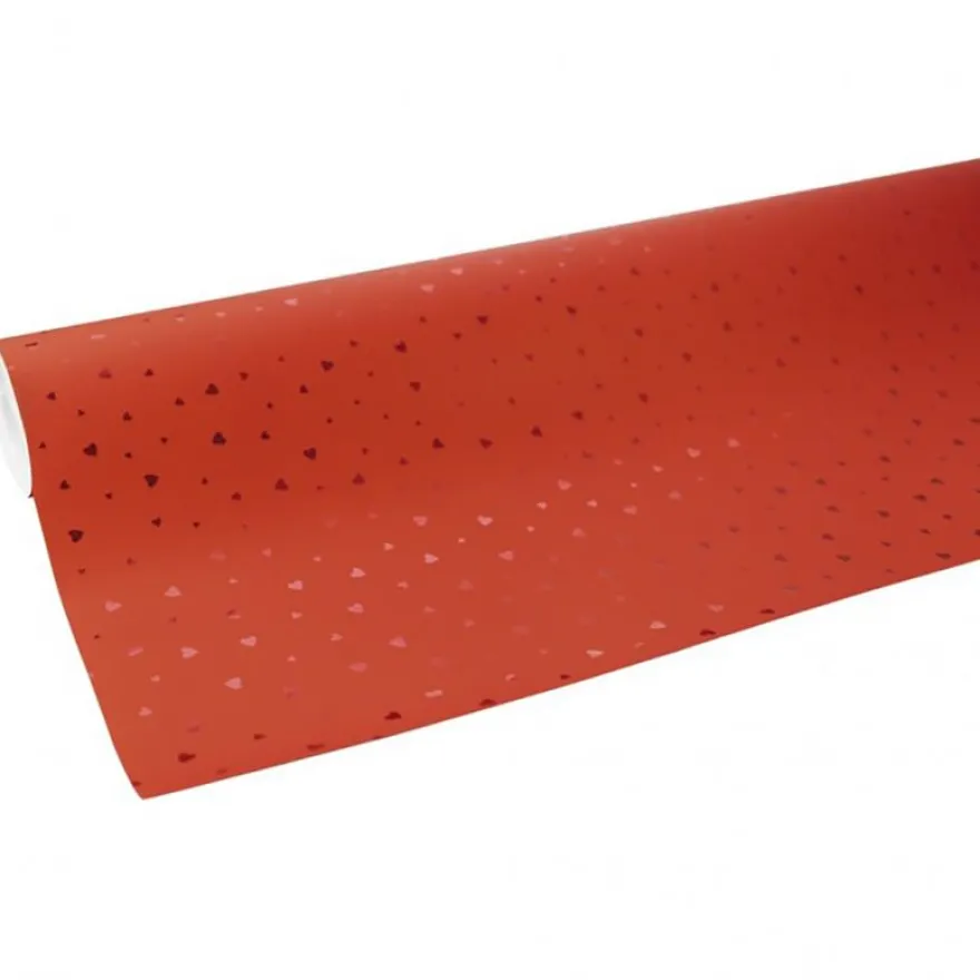 Clairefontaine Premium - Papier cadeau - 70 cm x 50 m - 80 g/m² - motif cœurs rouges