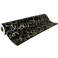 Clairefontaine Premium - Papier cadeau - 70 cm x 50 m - 80 g/m² - arabesque or fond noir
