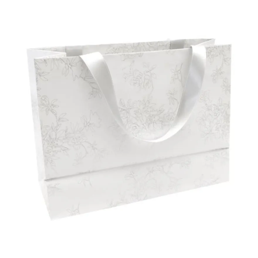 Clairefontaine Premium - Sac cadeau - 32 cm x 13 cm x 25 cm - arabesque blanc