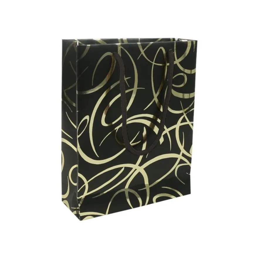 Clairefontaine Premium Max & Moi - Sac cadeau arabesque or/noir - 17 cm x 6 cm x 22 cm