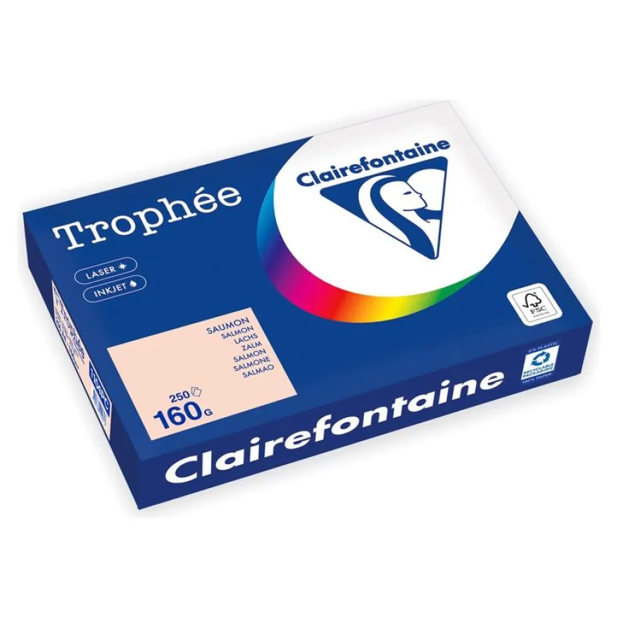 Clairefontaine Trophée - Papier - saumon - A4 (210 x 297 mm) - 160 g/m² - Ramette de 250 feuilles