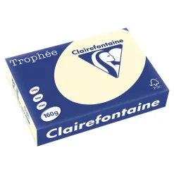 Clairefontaine Trophée - Papier couleur - A4 (210 x 297 mm) - 160 g/m² - Ramette de 250 feuilles - ivoire
