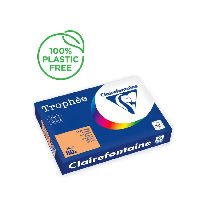 Clairefontaine Trophée -Papier - orange - A4 (210 x 297 mm) - 80 g/m² - Ramette de 500 feuilles