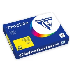 Clairefontaine Trophée -Papier - jaune intense - A4 (210 x 297 mm) - 80 g/m² - Ramette de 500 feuilles