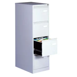 Classeur à tiroirs Bisley - 4 tiroirs - H132 x L41 x P62 cm - gris clair