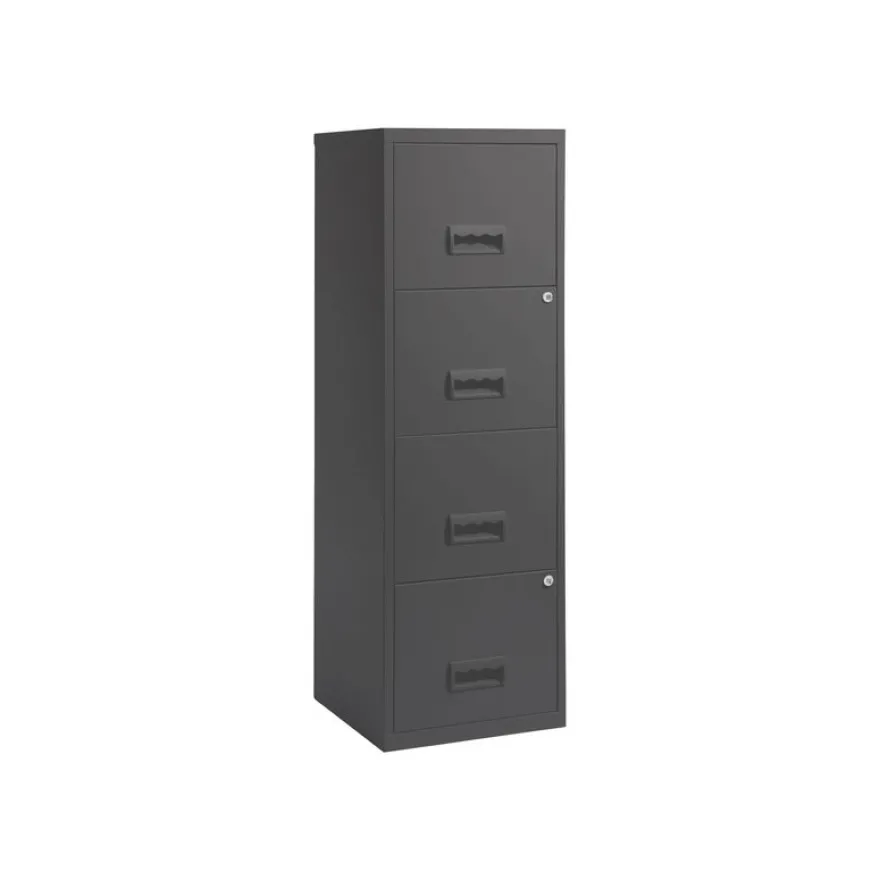 Classeur 4 tiroirs pour dossiers suspendus - 125,6 x 40 x 40 cm - anthracite