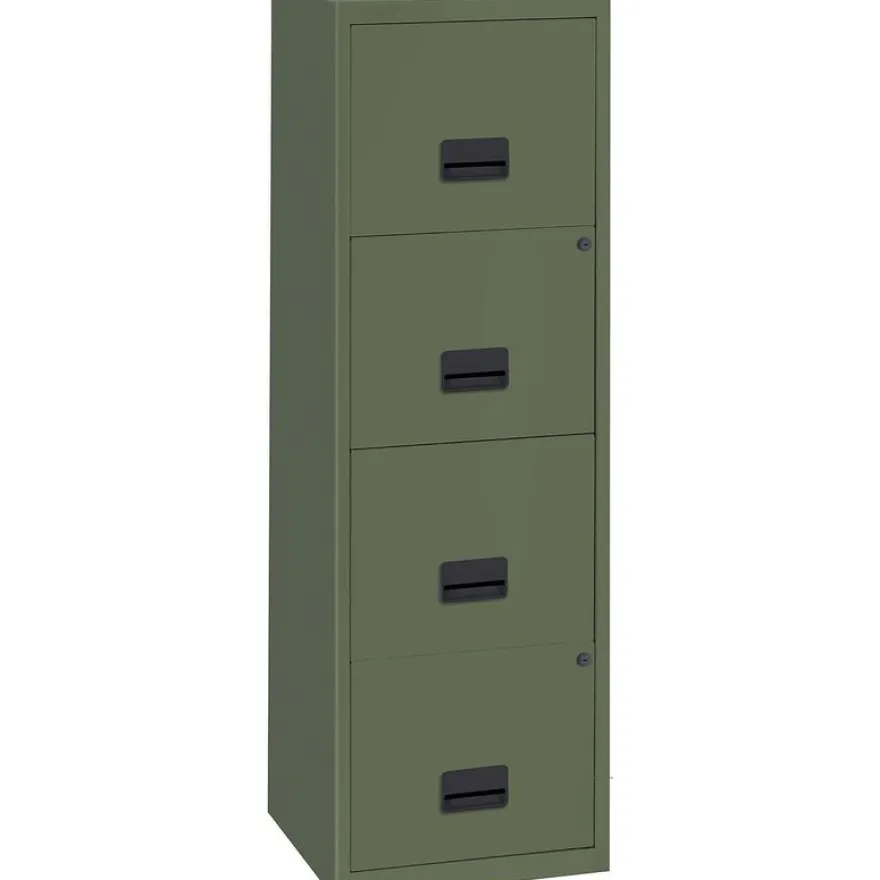 Classeur 4 tiroirs pour dossier suspendus - 126 x 40 x 40 cm - kaki