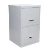 Classeur 2 tiroirs pour dossier suspendus - 66 x 40 x 40 cm - aluminium