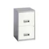 Classeur 2 tiroirs pour dossiers suspendus - 66 x 40 x 40 cm - alu/blanc