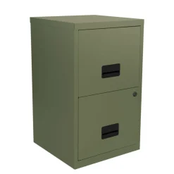 Classeur 2 tiroirs pour dossier suspendus - 66 x 40 x 40 cm - kaki