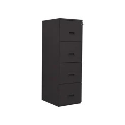 Classeur 4 tiroirs pour dossiers suspendus - 131 x 42 x 54 cm - noir