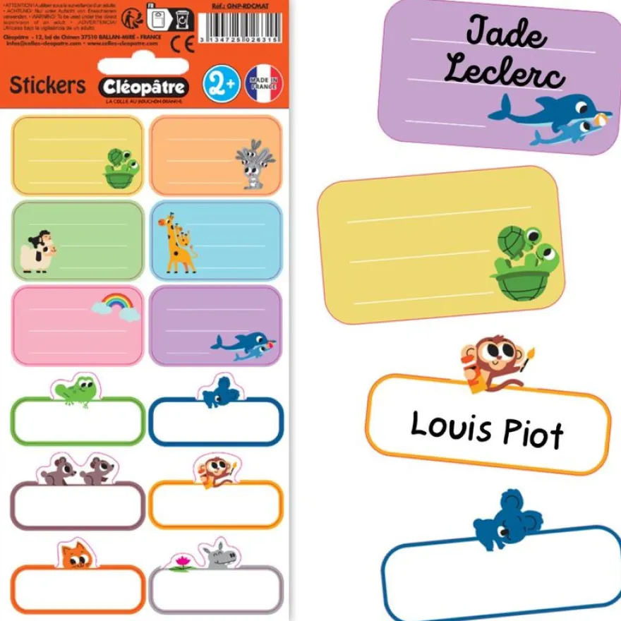 Cléopatre - 12 étiquettes no pack - Maternelle