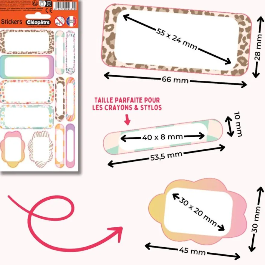 Cléopatre - 12 étiquettes no pack - Primaire