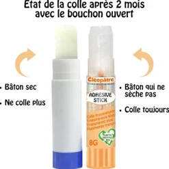 Cléopatre - Boite de 4 bâtons Pastel de colle TRANSPARENTE - Cléostick - Adhésive en 8g