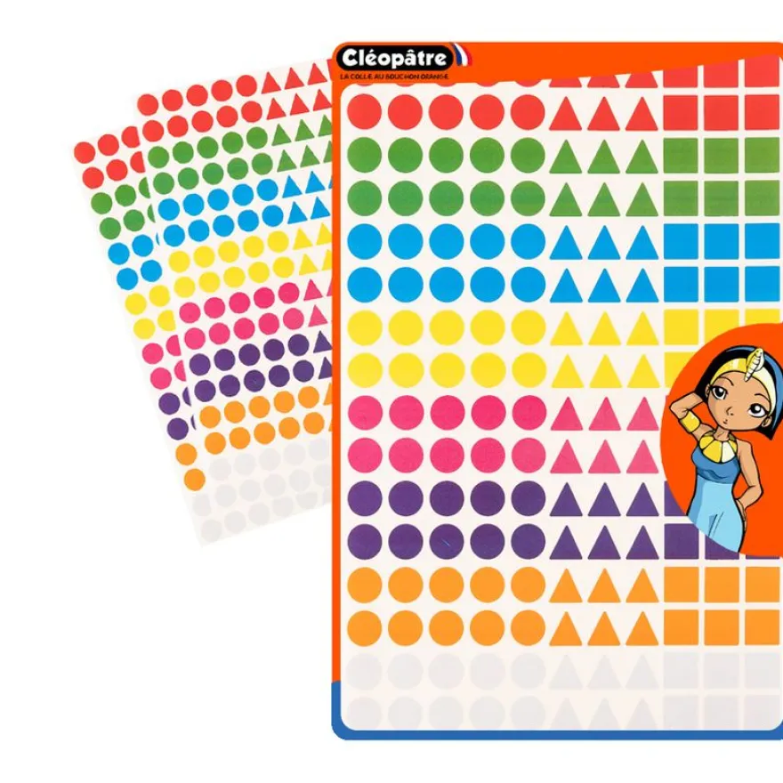 Cléopâtre - 528 gommettes géométriques - 8 couleurs - repositionnables