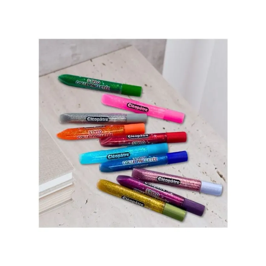 Cléopâtre - 10 Stylos de colle paillette - 12g