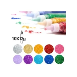 Cléopâtre - 10 Stylos de colle paillette - 12g