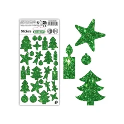Cléopâtre - Jeu d'adhésifs de décoration - 27 pièces - noël - 10 - 40 mm - vert - non permanent